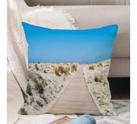 VJIZLOQB Fodera per Cuscino Decorativa Copricuscini,Federe Cuscini Divano, Decorazioni di Natale per Casa, Giardino,Spiaggia, sentiero sulla spiaggia di Le Dune nel sud della Sardegna, pace i,40x40cm