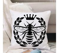 VJIZLOQB Fodera per Cuscino Decorativa Copricuscini,Federe Cuscini Divano, Decorazioni di Natale per Casa, Giardino,Ape regina, corona monogramma tto e corona ape astratta sikh,40x40cm
