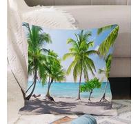 VJIZLOQB Fodera per Cuscino Decorativa Copricuscini,Federe Cuscini Divano, Decorazioni di Natale per Casa, Giardino, spiaggia caraibica sull'isola di Saona nella Repubblica Dominicana,40x40cm