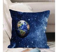 VJIZLOQB Fodera per Cuscino Decorativa Copricuscini,Federe Cuscini Divano, Decorazioni di Natale per Casa, Giardino,Spazio, vista esterna del pianeta Terra nel solare con le stelle Immagine,50x50cm