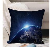 VJIZLOQB Fodera per Cuscino Decorativa Copricuscini,Federe Cuscini Divano, Decorazioni di Natale per Casa, Giardino,Terra, pianeta dello spazio di notte Astronomia galattica sul tema Etereo I,40x40cm