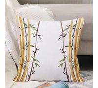VJIZLOQB Fodera per Cuscino Decorativa Copricuscini,Federe Cuscini Divano, Decorazioni di Natale per Casa, Giardino,Decorazione in bambù, bambù calma la tua mente rallenta zen relax stile art,40x40cm