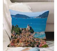 VJIZLOQB Fodera per Cuscino Decorativa Copricuscini,Federe Cuscini Divano, Decorazioni di Natale per Casa, Giardino,Golfo della Sia Liguria Italia,40x40cm
