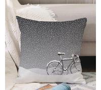 VJIZLOQB Fodera per Cuscino Decorativa Copricuscini,Federe Cuscini Divano, Decorazioni di Natale per Casa, Giardino,Inverno, bicicletta innevata do Stagionale Calma Pa,30x30cm