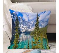 VJIZLOQB Fodera per Cuscino Decorativa Copricuscini,Federe Cuscini Divano, Decorazioni di Natale per Casa, Giardino,Panorami estivi del Parco Nazionale di Banff,40x40cm