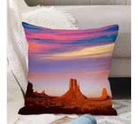 VJIZLOQB Fodera per Cuscino Decorativa Copricuscini,Federe Cuscini Divano, Decorazioni di Natale per Casa, Giardino,USA, Monument Valley West Mitten e Merrick Butte Sunset Utah Desert, spilla,45x45cm