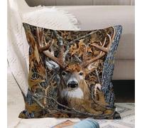 VJIZLOQB Fodera per Cuscino Decorativa Copricuscini,Federe Cuscini Divano, Decorazioni di Natale per Casa, Giardino,Alce nei boschi invernali,40x40cm