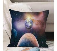 VJIZLOQB Fodera per Cuscino Decorativa Copricuscini,Federe Cuscini Divano, Decorazioni di Natale per Casa, Giardino,Vista panoramica della Terra, del sole, delle stelle e della galassia. Alba,40x40cm