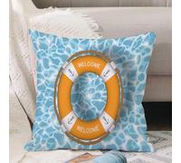 VJIZLOQB Fodera per Cuscino Decorativa Copricuscini,Federe Cuscini Divano, Decorazioni di Natale per Casa, Giardino,Linea di vita marina sull'acqua. Bagliori scintillanti dalle increspature d,50x50cm