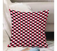 VJIZLOQB Fodera per Cuscino Decorativa Copricuscini,Federe Cuscini Divano, Decorazioni di Natale per Casa, Giardino,Texture con motivo a griglia 3D senza soluzione di continuità nei colori ro,50x50cm