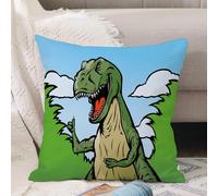 VJIZLOQB Fodera per Cuscino Decorativa Copricuscini,Federe Cuscini Divano, Decorazioni di Natale per Casa, Giardino,Dinosauro che fa il pollice in su. Può tenere qualsiasi cosa in mano ed è s,40x40cm