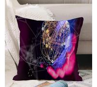 VJIZLOQB Fodera per Cuscino Decorativa Copricuscini,Federe Cuscini Divano, Decorazioni di Natale per Casa, Giardino,toccando la rete globale e la connessione dati del cliente,45x45cm
