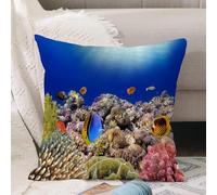 VJIZLOQB Fodera per Cuscino Decorativa Copricuscini,Federe Cuscini Divano, Decorazioni di Natale per Casa, Giardino,Mondo sottomarino. Pesci corallini del Mar Rosso. Egitto.,50x50cm