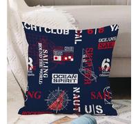 VJIZLOQB Fodera per Cuscino Decorativa Copricuscini,Federe Cuscini Divano, Decorazioni di Natale per Casa, Giardino,Carta da parati con elementi di navigazione marina in stile nautico, vettor,50x50cm