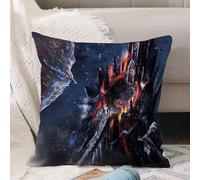 VJIZLOQB Fodera per Cuscino Decorativa Copricuscini,Federe Cuscini Divano, Decorazioni di Natale per Casa, Giardino,un'antica fortezza magica sorge su un'isola in mezzo all'oceano. la lava er,40x40cm