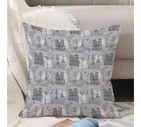 VJIZLOQB Fodera per Cuscino Decorativa Copricuscini,Federe Cuscini Divano, Decorazioni di Natale per Casa, Giardino,Parigi, immagine monocromatica vintage fiume Senna Notre Dame carino Dov,40x40cm