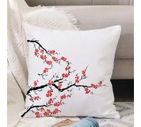 VJIZLOQB Fodera per Cuscino Decorativa Copricuscini,Federe Cuscini Divano, Decorazioni di Natale per Casa, Giardino,Giapponese, semplice albero di ciliegio in fiore motivo botanico asiatico f,40x40cm
