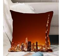 VJIZLOQB Fodera per Cuscino Decorativa Copricuscini,Federe Cuscini Divano, Decorazioni di Natale per Casa, Giardino,Dubai, Emirati Arabi Uniti Burj Khalifa La torre più alta del mondo mai cos,40x40cm