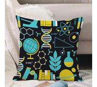 VJIZLOQB Fodera per Cuscino Decorativa Copricuscini,Federe Cuscini Divano, Decorazioni di Natale per Casa, Giardino,Lezione di scienze a tema Biologia Chimica e fisica Protoni Neutroni,40x40cm