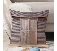 VJIZLOQB Fodera per Cuscino Decorativa Copricuscini,Federe Cuscini Divano, Decorazioni di Natale per Casa, Giardino,industriale,Vecchia porta di legno di quercia per fienile, fattoria, campag,40x40cm