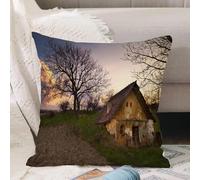 VJIZLOQB Fodera per Cuscino Decorativa Copricuscini,Federe Cuscini Divano, Decorazioni di Natale per Casa, Giardino,Pietra rustica e frantumata nel campo del concetto pastorale provinciale de,50x50cm
