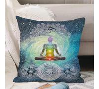 VJIZLOQB Fodera per Cuscino Decorativa Copricuscini,Federe Cuscini Divano, Decorazioni di Natale per Casa, Giardino,Uomo digitale che fa yoga per l'energia spirituale. Illustrazione di un uom,40x40cm