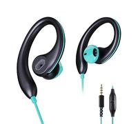 VJK Cuffie sportive cablate over ear cuffie con ganci per le orecchie microfono spina da 3,5 mm auricolari da corsa a prova di sudore per allenamento jogging palestra auricolari per computer