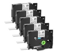 VJSLWPIB 5Pack 12mm etichetta adesiva compatibile compatibile con tz-s231 nero su bianco per la stampante Pt-D450