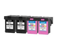 VJSLWPIB KMCHYINKS 60XL Cartuccia a inchiostro Compatibile con Photosmart C4780 C4783 C4795 C4799 D110A F2400 Deskjet D1660 D1663 D2530 D2545(2BK2C)