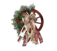 Vjsujehgy 1 Pezzo Porta Ciondolo Fattoria Ruota di Carrozza Ornamento di Natale Ghirlanda Ghirlanda di di Natale (40cm)