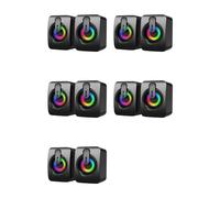 Vjsujehgy 10x Altoparlanti per Computer USB 3,5 mm PC Sound Box Microfono Stereo HiFi con Luce LED per Computer Desktop Laptop Telefono Cellulare