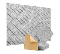 Vjsujehgy 12 Pezzi 12 X 12 X 0,4 Pollici Fonoassorbenti Autoadesivi per Studio di Registrazione, Ufficio Grigio