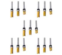 Vjsujehgy 15Pcs 1/4 Pollici Flush Trim Router Bit Bit Modello Cuscinetto Superiore e Inferiore 1/2 Pollice Modello di Bordo Tagliabordi per Legno Carpentiere