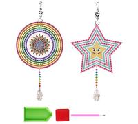 Vjsujehgy 2 Pezzi 3D Diamond Paint Wind Chime Kit Pittura Tridimensionale per Numero Wind Chime Crystal