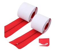 Vjsujehgy 2 Pezzi di Cerniera Antipolvere, Protezione Istantanea Polvere per Porta, Telo Autoadesivo, Doppia con Cerniera, Colore Rosso