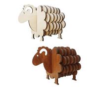 Vjsujehgy 2 Set di Sottobicchieri A Forma di Pecora, Statuette di Pecore in Legno, Decorazioni per La Casa