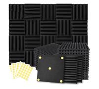 Vjsujehgy 24 In Schiuma Acustica 1 X 12 X 12 Pollici A Cuneo Fonoassorbenti Antirumore per Studio di Registrazione di Home Office