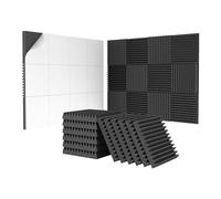 Vjsujehgy 24Pannelli Acustici Autoadesivi In Schiuma 2X12X12 Pollici, Acustici Progettati A Piramide per Casa e Studio Facili da Usare