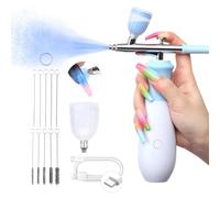 Vjsujehgy 25 PSI Airbrush Macchina per Unghie Ricaricabile 3 Modalità Ad Alta Pressione Kit Aerografo Fili per Nail Art con Strumenti di Pulizia