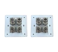 Vjsujehgy 2X 4 Prese CAT6A RJ45 Piastra Frontale Presa di Rete LAN Jack Schermato Pannello Ethernet A Parete 86x86mm Installazione di Rete