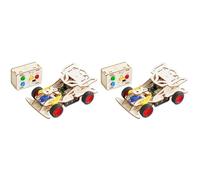 Vjsujehgy 2X Kit DIY per Auto Telecomandata in Legno, Mini Auto da A Ruote Motrici, Kit per Esperimenti Scientifici, Regali per Bambini Adolescenti
