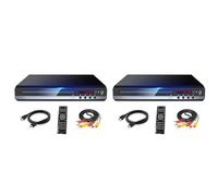 Vjsujehgy 2X Lettore Dvd 1080P HD Home Lettore Dvd per TV Lettore CD-Disk Dvd Gratuito per Tutte Le Regioni Lettore EVD con Uscita AV - Spina UE