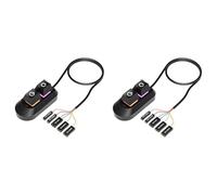 Vjsujehgy 2X Luci LED RGB Interruttore per Computer da Tavolo Scheda Madre PC Pulsante di Accensione/Spegnimento e Ripristino Esterno di Prolunga B