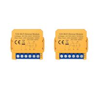 Vjsujehgy 2X Modulo Interruttore Dimmer Intelligente WiFi Tuya 1CH Controllo Luci LED Interruttore Dimmerabile Regolazione Continu Controllo Vocale