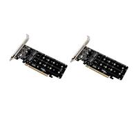 Vjsujehgy 2X PCIE 4.0 Dual-Disk PCIeX16 Un M.2 M-Key NVME SSD Scheda di Espansione, Supporta 4 NVMe M.2 M Key 2280 SSD