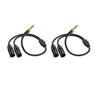 Vjsujehgy 2X Spina TRS da 6,35 mm A 2 Doppi Microfoni XLR Adattatore Convertitore Audio Sbilanciato Stereo Sdoppiato Cord-C