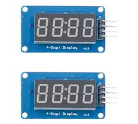 Vjsujehgy 2X TM1637 Modulo Display LED A 4 Bit per, Tubo Orologio con Anodo Rosso A 7 Segmenti da 0,36 Pollici e 4 Schede Driver Seriali
