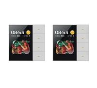 Vjsujehgy 2X Tuya Zigbee Interruttore da Parete Intelligente da 3,5 Pollici Touch Screen Interruttore A 4 Gruppi Interruttore A 8 Vie con Sensore Radar per Scene Interruttore Smart Home B