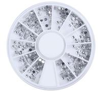 Vjsujehgy 3000 PZ Strass Tondi Glitter per Ricostruzione Unghie 2mm + Ruota