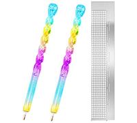 Vjsujehgy 3Pcs Drill Pen con Tool Righello nel Acciaio Inossidabile per Trapani Parziali Rotondi